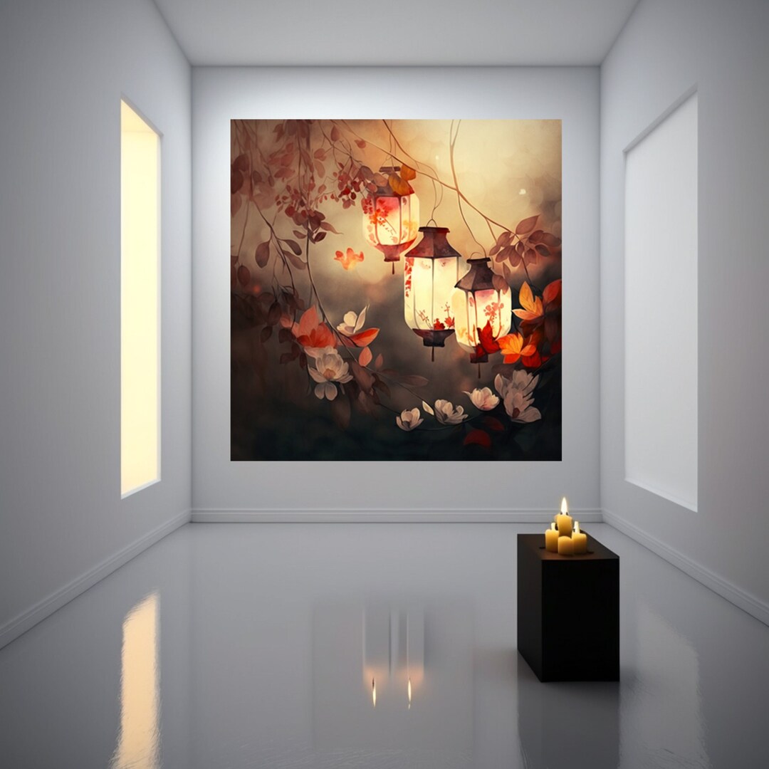 Watercolour Lanterns Zen Abstract Art Printable Wall Art Etsy