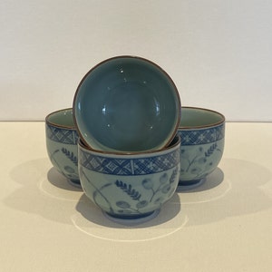 Vintage Hagie Sencha Porcelain Japanese Green Teacups