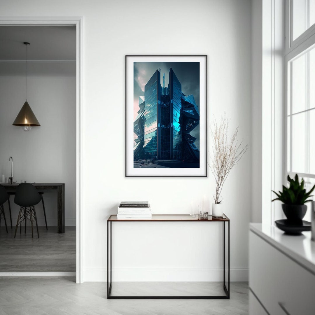 Futuristic Skyscraper 1, Poster, Digital Download Home Decor, Digital