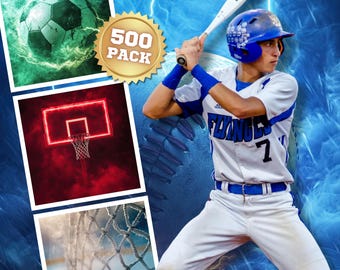500 Sports Photography Backdrops: Hockey, Football, Baseball, and More (Digital Download)