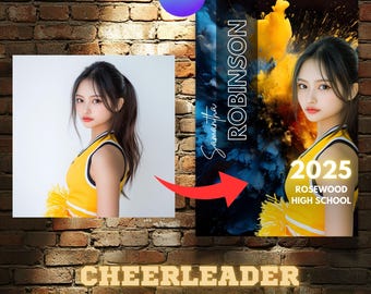 Cheerleader Senior Night Poster: Editable Canva Template (2x3 Ratio)