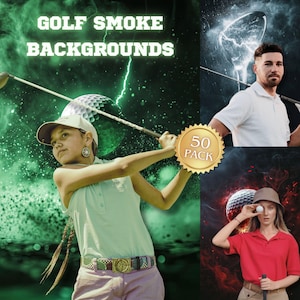 50 Golf Smoke Backgrounds, Golf Digital Backdrop, Sports Digital Backdrops, Sports Photography Backdrops, Senior Banner