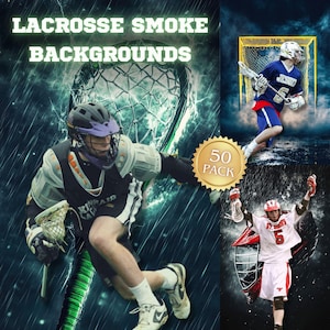 50 Lacrosse Smoke Backgrounds, Lacrosse Digital Backdrop, Sportowe Cyfrowe Backdrops, Sportowe Tła Fotograficzne, Senior Banner