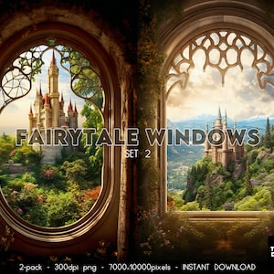 Fairy tale Fantasy Window Digital Background, Fantasy Digital Backdrop, Fantasy Background, Fairytale Backdrop, Photography Composite Images