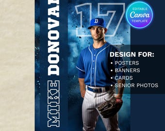 Softball/Baseball Poster Vorlage: Senior Night Canva Banner (2x3 Ratio)