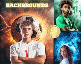 100 Soccer Photography Backdrops: Sports Banner & Senior Portraits (Digital Download)