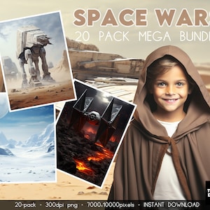 20 Space Wars Backdrops: Galaxy Star Theme (Digital Download)