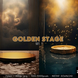 Gold Stage Background, Fine Art Background, Photoshop Texture Overlays, Maternity Backdrop Overlays, Photography Digital Background
