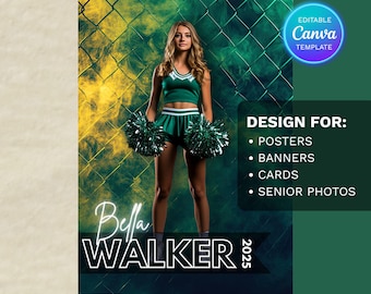 Cheerleader Poster Canva Template: Seniorennacht, Spieltag