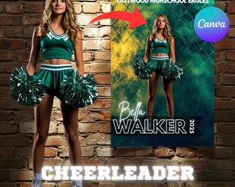 Cheerleader Poster Canva Template: Senior Night, Game Day