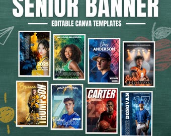 8 bearbeitbare Canva Vorlagen für alle Sportarten - Senior Banner Studio - Pack 1
