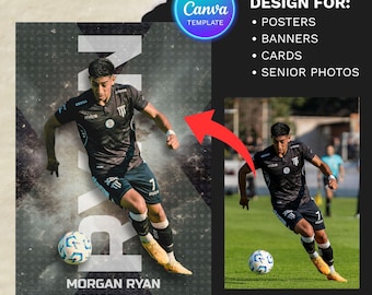 Soccer Poster Canva Template: Senior Night, Game Day Banner (2.5x3.5 Ratio)
