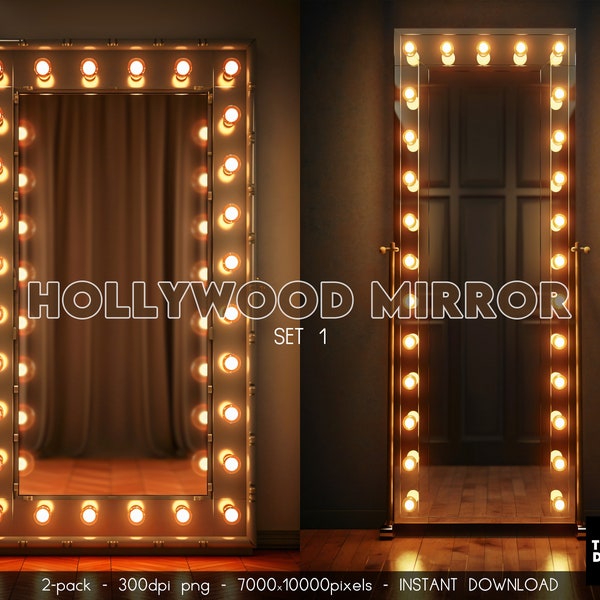 Hollywood Vanity Mirror Digital Backdrop Overlay, Glamour Maternity Digital Backdrops for Photoshop, Luxury Glamour Digital Backdrops