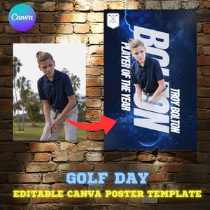 Golf Day Poster Canva Template, Golf Background For Custom Sports Posters, Golf Poster, Senior Banners, Game Day, Senior Night