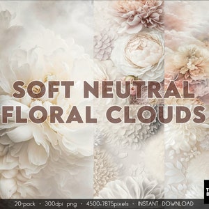 Floral Fine Art Digital Backdrops: Neutral Texture Overlays (Digital Download)