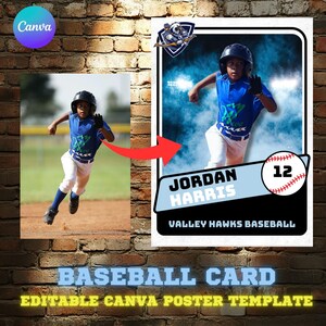 Baseball Card Poster Canva Template: Senior Night Banner (2.5x3.5 Ratio)