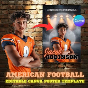 Football Poster Canva Template: Senior Night, Game Day (2x3 Ratio)