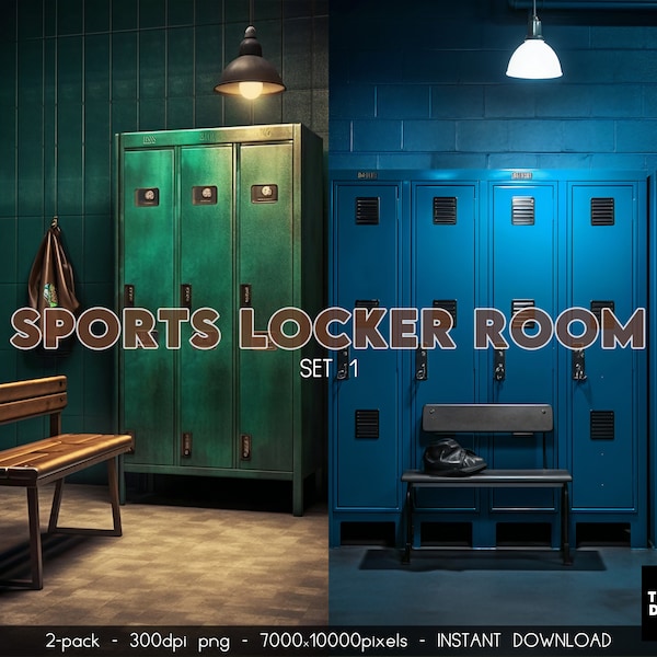 Sports Locker Room Digital Background, Sports Photography, Football Background, Baseball Background, Sports Theme Photoshop Templates