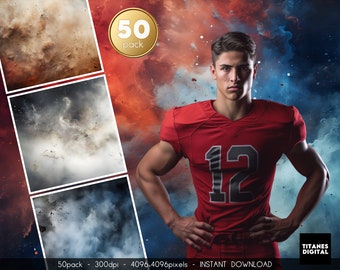 50 Smoke Effect Sports Digital Backdrops (4096x4096px) (Digital Download)