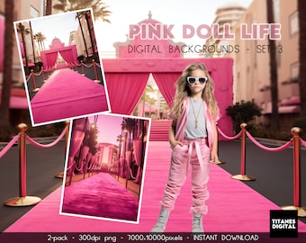 Pink Doll Life Digital Background: Malibu Beach Dream House (Digital Download)