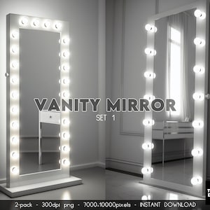 Vanity Mirror Digital Backdrop Overlay, Glamour Maternity Digital Backdrops for Photoshop, Luxury Glamour Digital Backdrops