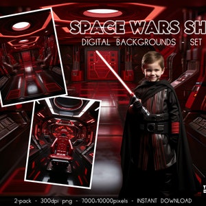 Space Wars Schiff Digitaler Hintergrund: Galaxy Darth Hintergrund (PNG Digital Download)
