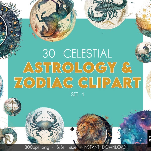 Astrology PNG, Clip art, Ephemera, Journal, Zodiac, Horoscope,, Celestial, Collage, Spell Book, Transparent, PNG File, Digital Download