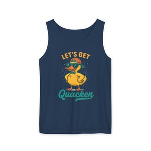 Tank Top, Funny Duck Let&#39;s Get Quacken Design, Unisex Sleeveless Shirt, Summer Beach Wear, Quirky Animal Graphic Tee, Humorous Novelty Top
