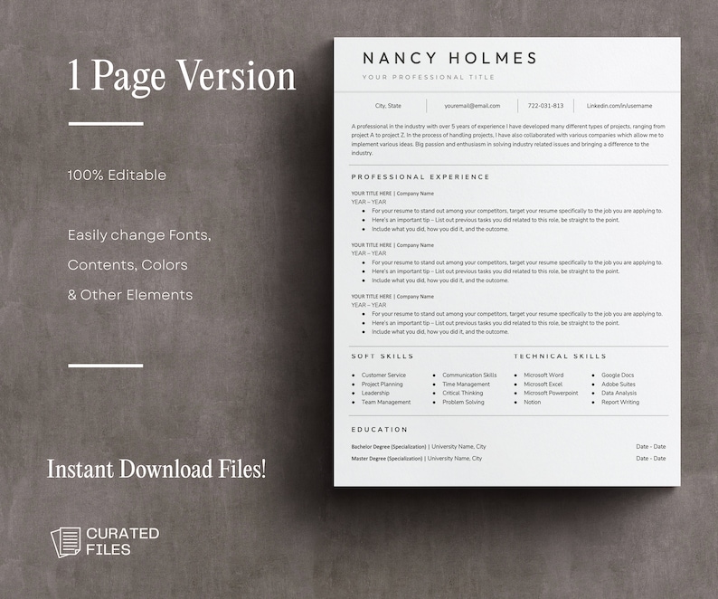 ats-resume-template-google-docs-ats-resume-template-word-etsy