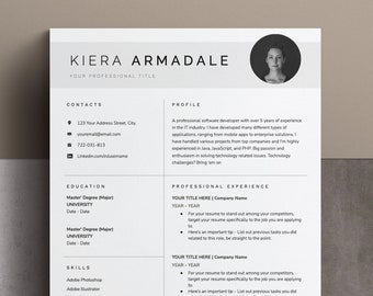 Google Docs Resume Template 2023, Modern Resume Template for Word with Photos, Actor Resume, Creative Resume Template, Cover Letter