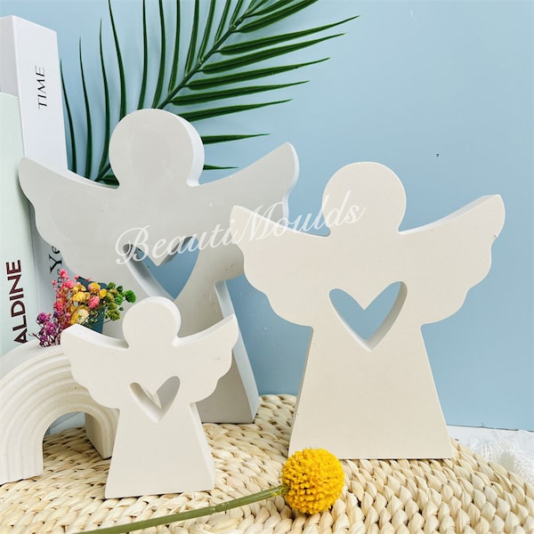 Cute Angel Silicone mold, Heart Angel Wings, Home Decoration  Moulds ,DIY Handmade Concrete Cement jesmonite, raysin ,epoxy resin Gift Molds