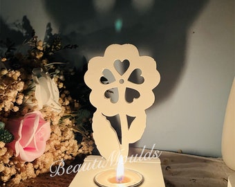 Silikonform , Herz Blume Einsatz für Teelichthalter , Frühlingsblume , Frühlingsdeko Geschenk , Für unsere Teelichthalter , handgemachte Gießform