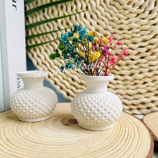 Joli petit moule pour vase - Mini moule pour vase à fleurs, moule pour décoration de maison - Moule pour résine époxy Raysin, ciment, béton, jesmonite, vase à fleurs