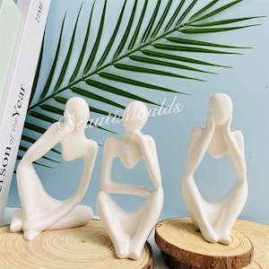 Abstract Art Thinking Man Silicone Mold ,Body Home Decoration ,Handmade Cement Concrete Plaster Statue Moulds Epoxy Resin Body Moulds