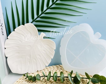 Monstera Leaf Design Tray Silicone Mold-  Home Decorative Jewelry Tray , Concrete Cement Jesmonite, Raysin Epoxy Resin Dish Plate Mould