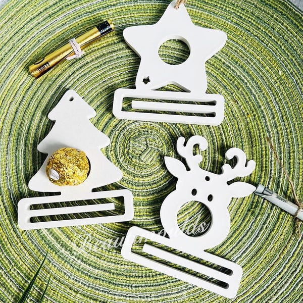 Silicone Molds, Christmas Chocolate Holder ,Reindeer Candy Holder, Money Holder for Christmas Money Gift, Raysin Resin Casting Pendant Molds