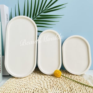 3 Sizes Oval Tray Silicone mold- Home Decoration Moulds ,Concrete Cement Jesmonite, Raysin Epoxy Resin Dish Plate Mold,Jewelry Tray Mold