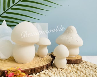 3D Small Mushroom Mould, 4 Size Cute Mushroom Home Decoration Silicone Moulds , Handmade Concrete Cement Jesmonite, Raysin Epoxy Resin Molds
