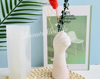Moule en silicone de vase de poing -Vase à fleurs séchées - Vase de décoration de la maison -Résine époxy Ciment Béton jesmonite Raysin Vases à fleurs Moules de moulage