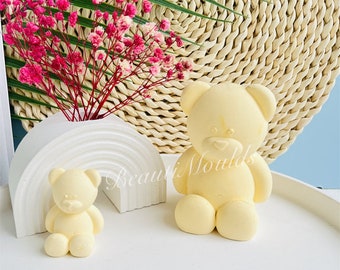 Cute Bear mould , Little Large Bears Doll Silicone molds , Epoxy Resin Cement Concrete jesmonite Home Decoration Moulds, Soap Candle Mold