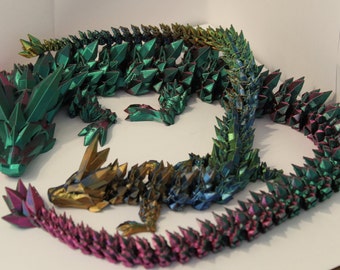 3D Printed Articulating Crystal Dragon