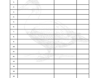 Hoja de oferta para recaudación de fondos de subasta silenciosa, banquete ilimitado de Ducks, recaudación de fondos imprimible