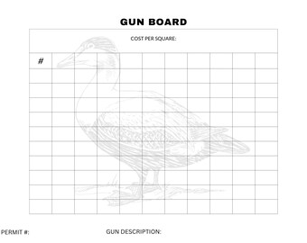 100 Square Gun Board Square Recaudación de fondos, Banquete ilimitado de patos, Plaza de recaudación de fondos imprimible, Impresión del tamaño del póster