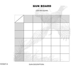 25 Recaudación de fondos de Square Gun Board Square, Banquete de faisanes para siempre, Plaza de recaudación de fondos imprimible, Impresión en tamaño de póster