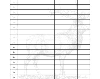 Hoja de oferta imprimible para la subasta silenciosa de recaudación de fondos de la Fundación Rocky Mountain Elk para banquete