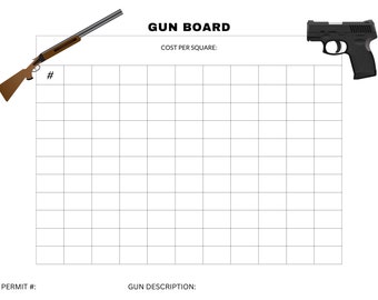 Tablero cuadrado de 100 pistolas para recaudación de fondos, banquete de recaudación de fondos, tablero cuadrado imprimible para recaudación de fondos, impresión tamaño póster