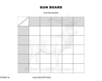 25 Square Gun Board Square Recaudación de fondos, Banquete ilimitado de patos, Plaza de recaudación de fondos imprimible, Impresión del tamaño del póster