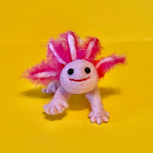 Needle Felted Wool Axolotl Keychain Felted Wool Axolotl Bag Charm Woolen Axolotl Figurine Handmade Axolotl Ornament Axolotl Items Gift