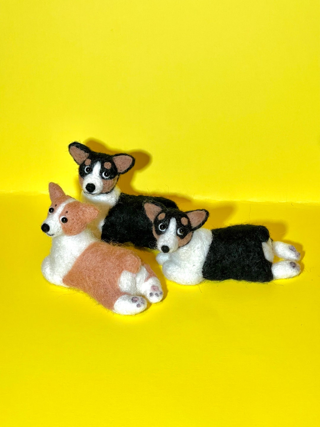 Needle Felted Wool Tricolor Ornament Made to Order Felted