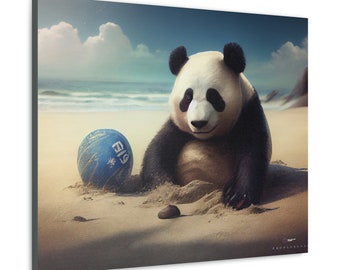 Canvas Gallery Wraps - Panda On The Beach Series #1 - NANO-TECH ART Studio Creations